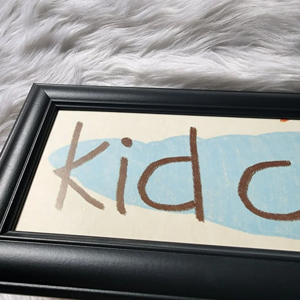 Lauren Rader Kid‎ Cave black framed art print with sun & cloud